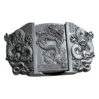 3Starsexperts Boucle de ceinture western avec logo tête de dragon, allume-feu à détection d'aiguille, quincaillerie en alliage durable