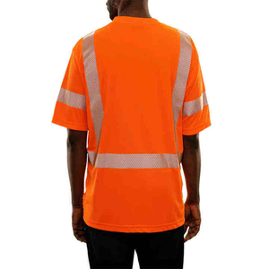 เสื้อยืดสะท้อนแสงสำหรับผู้ชาย โพลีเอสเตอร์ ความปลอดภัยสูง มองเห็นได้ชัดเจน เสื้อทำงานแขนสั้น สำหรับงานก่อสร้าง งานถนน งานรักษาความปลอดภัยกลางคืน - Product Image 2