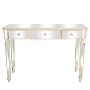 Consolle con Specchio e Tre Cassetti, Elegante Tavolo Consolle con Tre Cassetti per la Toeletta - Product Image 2