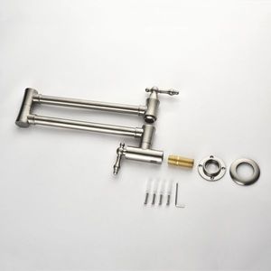 Rubinetto da Cucina a Doppia Maniglia in Ottone Lucidato di Alta Qualità, Rubinetto Pieghevole per Riempimento Pentole, Montaggio a Parete per Uso Commerciale - Product Image 6