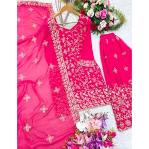 Beau haut pour femme-Ensemble Plazzo avec Dupatta fantaisie pour les fêtes - Product Image 2