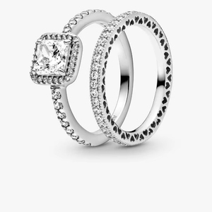 Anillo de Compromiso y Boda de Oro con Diamantes para Mujer, Chapado en Oro de 18K, Joyería Nupcial - Product Image 1