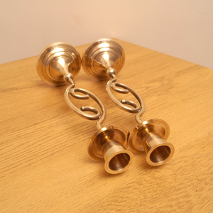 <b>Brass</b> <b>Candlestick</b> Holder Set Vintage Style Decorative Taper Candle Stand Home Decoration Durable Metal Candle Holders - Product Image 2