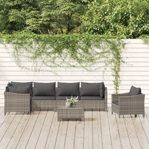 Grande Set Lounge Modulare da Giardino in Rattan PE Grigio - Product Image 1