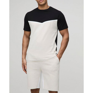 Ensembles d'été pour hommes : T-shirts à manches courtes et shorts bicolores personnalisés, ensembles de t-shirts et shorts de sport - Product Image 4