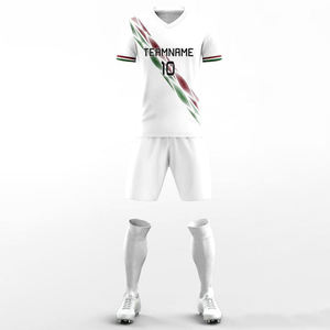 Conjunto de Camiseta de Fútbol Personalizada para Hombre, Blanca, con Estampado Sublimado, 100% Poliéster, Transpirable, Manga Corta, Uniforme de Equipo, Talla Adulto - Product Image 1