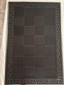 Felpudo de Goma Rectangular con Patrón Geométrico Abstracto, Diseño Tradicional, para Uso en Exteriores, 60x90cm - Product Image 1