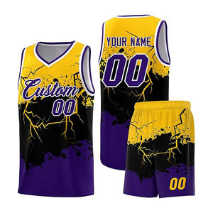 Uniformes de Baloncesto Personalizados para Hombre, Jersey de Poliéster, Pantalones Cortos Transpirables de Secado Rápido, Elásticos en 4 Direcciones, Sublimación para Equipos - Product Image 1