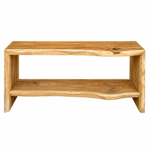 Mesa Consola de Madera Sólida Rústica Moderna Arvena con Borde Natural y Estante para Sala de Estar, Hotel/Villa, Venta al Por Mayor de Muebles - Product Image 1