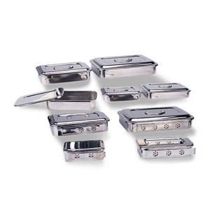 Plateaux pour instruments dentaires manuels en acier inoxydable de taille personnalisée, boîtes de traitement chirurgical certifiées CE pour usage hospitalier - Product Image 2