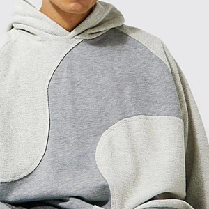 Sudadera con Capucha Extra Grande para Hombre, Diseño con Bloques de Color, Algodón French Terry, Estilo Casual para Otoño, Logotipo Estampado en la Parte Delantera - Product Image 5