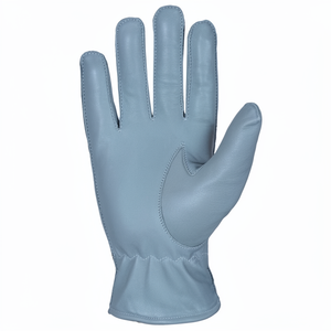 Gants de conduite en cuir gris-bleu pour femmes, à doigts entiers, confortables, avec sangle de poignet réglable, pour toutes les saisons - Product Image 3