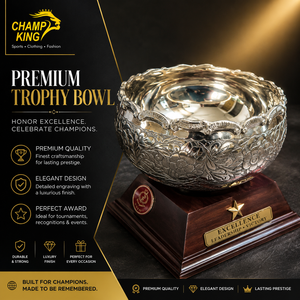 CHAMP KING Premium <b>Trophy</b> Bowl Metal Engraved Excellence Award for Competitions Durable Luxury Finish - Product Image 1