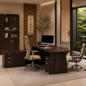 Sistema de Oficina Moderno AY, Acabado en Madera de Arce Boras Ash Acadia, Estación de Trabajo Ejecutiva Comercial de 7 Pies, Diseño Duradero, 1 Año de Garantía - Product Image 1