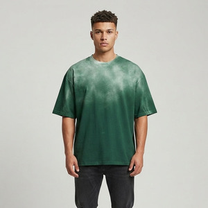 Camiseta Oversize para Hombre, Efecto Desgastado, Algodón Premium de Alto Gramaje, Estilo Vintage Lavado, Cuello Redondo, Manga Corta, Streetwear - Product Image 1