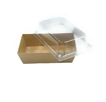 Disposable Kraft Paper Food Box Packaging With Clear Lids