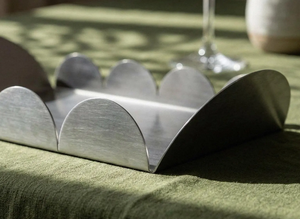 Plateau de service rond en aluminium de luxe fait à la main pour la maison, l'hôtel, la table, les aliments, les boissons, les bijoux, de haute qualité - Product Image 5