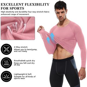 T-shirt de compression pour homme à manches longues, séchage rapide, pour entraînement, gym, sport, sous-vêtement technique, vente en gros OEM - Product Image 5