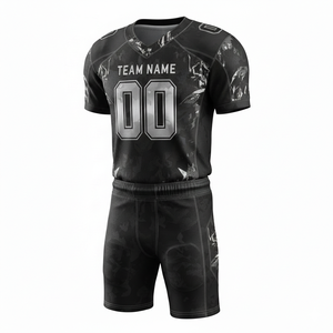 Conjunto Personalizable de Uniforme de Fútbol Americano con Camiseta y Pantalones Cortos con Posición para Logotipo Frontal - Product Image 1