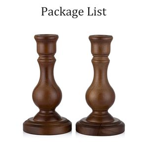Ensemble de porte-bougies coniques en bois faits à la main, style rustique, pour mariage, table à manger, décoration intérieure - Product Image 6