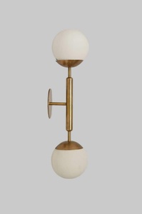 Modern Brass <b>Wall</b> <b>Sconce</b> Double Globe Light Indoor Living Room Decor Gold Finish Round Shape Home Accent <b>Lighting</b> - Product Image 2