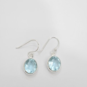 Blue Topaz Gemstone 925 <b>Silver</b> <b>Dangle</b> & Drop <b>Earrings</b> Anti Tarnish Light Weight Sterling <b>Silver</b> Jewelry for Women - Product Image 5