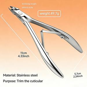 Coupe-cuticules professionnel en acier inoxydable à lame affûtée - Coupe-ongles à double ressort pour manucure et pédicure avec large ouverture de mâchoire - Product Image 4