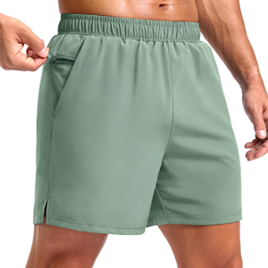 Shorts de course pour hommes de qualité supérieure, séchage rapide, polyester et élasthanne, avec poche zippée, logo personnalisé OEM, fournisseur en gros - Product Image 1