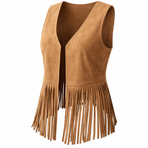 Proveedor Directo OEM de Chalecos de Gamuza con Flecos para Mujer, Personalizados y de Primera Calidad - Fabricante con MOQ Bajo - Product Image 3