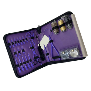 Kit d'outils de pose d'extensions capillaires de dernière génération avec accessoires personnalisés en beige ou couleur personnalisée et étiquetage avec logo personnalisé - Product Image 5