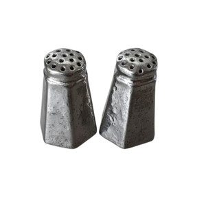 Salières et poivrières vintage plaquées argent, design texturé unique, mini-ustensiles de table en métal, objet de collection, décoration de cuisine, style cadeau - Product Image 2