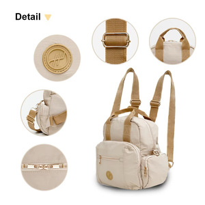 Mini sac à dos en toile de forme carrée, imperméable, avec fermeture éclair, sangle détachable, pour usage quotidien décontracté, sac à dos pour femme, qualité supérieure, effet froissé - Product Image 4