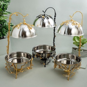 Luxury Hanging Chafing Dish Set Gold Branch Design Stainless Steel <b>Buffet</b> Food <b>Warmer</b> - Product Image 1