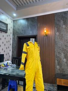 Yellow Reflective High Visibility Safety Coverall Flame Retardant Workwear Unisex Protective Uniform 500-800C Heat <b>Resistant</b> - Product Image 4