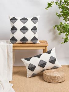 Luxury Boho Custom Tufted Woven Cotton <b>Throw</b> Pillow Cover Geometric Pattern Living Room Home Decor Removable Washable Indian - Product Image 2