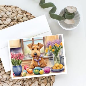Whimsical Lakeland Terrier Decoraciones de Pascua Pack 8 Tarjetas de notas en blanco A7 Tamaño 5x7 con sobres para fines de felicitación - Product Image 2