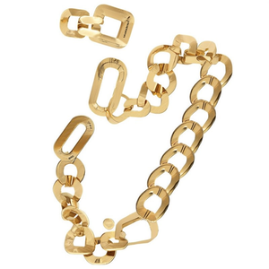 Modern Brass Acrylic Chain Link Sculpture <b>Decorative</b> <b>Accent</b> for Home Coffee Table Bookshelf - Product Image 2
