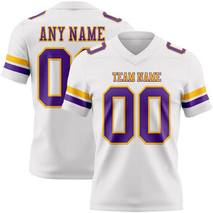 Camiseta de Fútbol Americano Sublimada Personalizada, Cuello en V, Manga Corta, Absorbe la Humedad, Nombre del Equipo 00 Impreso, Uniforme para Hombre, Color Blanco - Product Image 1