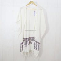 Serviette Poncho de Plage Hammam Turc Personnalisable Riviera Retreat Classic Fouta en Coton Antimicrobien – Couverture Intemporelle pour Piscine et Plage