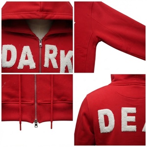 Dark Side Flock Print <b>Hoodie</b> <b>Red</b> Full Sleeve Zipper Front Pocket Streetwear Unisex Adult Autumn Cotton Midweight Regular Fit - Product Image 4