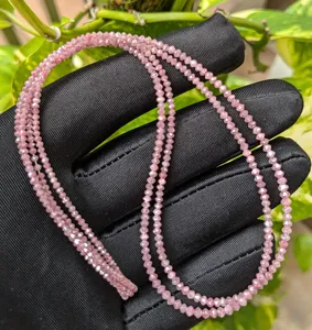 1.9-2.9 mm Pink Diamond Bead Natural Stone Jewelry Making Factory Price Wholesale High Quality Faceted Rondelle Wholesale price - Product Image 3