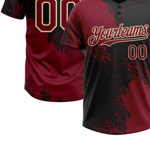 Jersey de Béisbol al Por Mayor de Alta Calidad con Cuello en V y Dos Botones, 180g, Transpirable, de Secado Rápido, con Logotipo Personalizado Sublimado, Todas las Tallas - Product Image 5