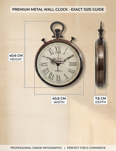 Wooden Wall <b>Clock</b> Natural Wood Hanging Rustic Home Decor Silent Stopwatch Movement Snooze Anniversary Marco Enterprises Model - Product Image 5