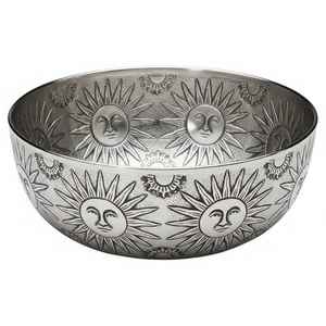 Tazón Decorativo de Metal para Servir con Diseño de Sol, Tazón de Acero Inoxidable Premium para Frutas y Frutos Secos - Product Image 1