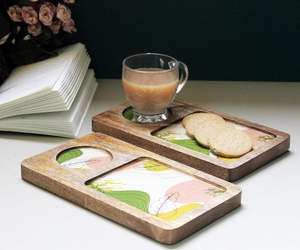 Vente en gros Plateau de service en bois imprimé écologique avec tiroir pour la maison Hôtel Restaurant Falak World Export Produit premium - Product Image 4