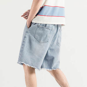 กางเกงยีนส์ขาสั้นผู้ชายสไตล์โดดเด่น ผ้าฝ้าย 100% น้ำหนักเบา ระบายอากาศได้ดี แห้งเร็ว รับผลิตแบบ OEM สำหรับผู้ใหญ่ ขายส่ง - Product Image 6