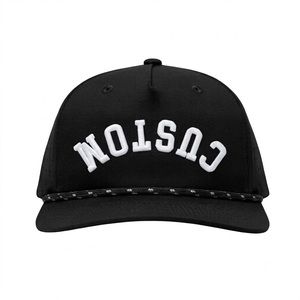 Gorra de béisbol estructurada de 5 paneles con logotipo invertido personalizado al por mayor, con cuerda, impermeable, transpirable, de spandex, para golf y actividades al aire libre. - Product Image 1