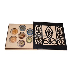 Artisanat en pierre semi-précieuse Coffret cadeau sept chakras le plus vendu avec ensemble de pierres chakra gravées - Product Image 3