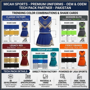 Micah Corporation OEM Service Custom Children Girls Cheerleading Uniform Kits MODAL 280g Sublimated Heat-Transfer Printed Needle - Product Image 4