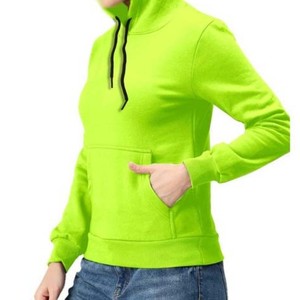 Sudadera con Capucha para Mujer 2026, Unisex, de Color Sólido, Tejida en Felpa, Corte Regular, Informal, para Otoño, con Bolsillos, Verde - Product Image 3